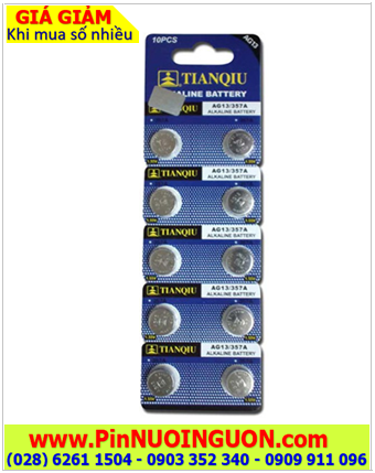 COMBO vỉ 10viên Pin Tianqiu AG13-357A-LR44-A76 _Giá chỉ 29.000vnd/ vỉ 10viên